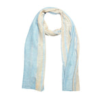 FabSeasons Blue Cream Large Size Striped Polyester Scarf freeshipping - FABSEASONS