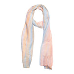 FabSeasons Pink Blue Large Size Striped Polyester Scarf