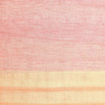 FabSeasons Pink Cream Large Size Striped Polyester Scarf