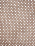 FabSeasons Casual Brown Cotton Solid Scarf with Printed Silver Polka Dots