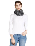 FabSeasons Casual Grey Cotton Solid Scarf with Printed Silver Polka Dots