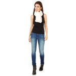 FabSeasons White Faux Fur Winter Fashion Neck Warmer and Scarf
