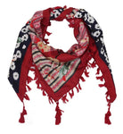 FabSeasons Red Cotton Floral Printed Soft & Stylish Square Scarf