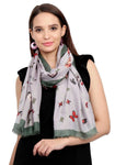 FabSeasons Green Viscose Butterfly Printed Soft & Stylish Scarf