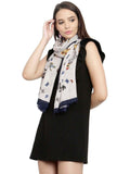 FabSeasons Navy Viscose Butterfly Printed Soft & Stylish Scarf