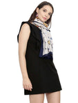 FabSeasons Navy Viscose Butterfly Printed Soft & Stylish Scarf