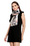 FabSeasons Brown Cotton Viscose Abstract Printed Soft & Stylish Scarf freeshipping - FABSEASONS