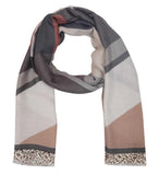 FabSeasons Brown Cotton Viscose Abstract Printed Soft & Stylish Scarf