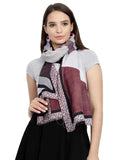 FabSeasons Peach Cotton Viscose Abstract Printed Soft & Stylish Scarf