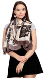 FabSeasons Cotton Brown Viscose Modern Printed Soft & Stylish Scarf