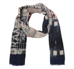 FabSeasons Cotton Navy Viscose Modern Printed Soft & Stylish Scarf freeshipping - FABSEASONS