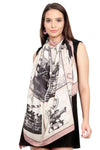 FabSeasons Cotton Pink Viscose Modern Printed Soft & Stylish Scarf freeshipping - FABSEASONS