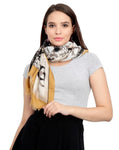 FabSeasons Cotton Yellow Viscose Modern Printed Soft & Stylish Scarf