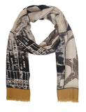 FabSeasons Cotton Yellow Viscose Modern Printed Soft & Stylish Scarf