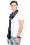 FabSeasons Casual Navy Checkered Men's Cotton Scarf