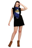 FabSeasons Blue Cotton Viscose Colorful Printed Soft & Stylish Scarf
