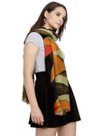 FabSeasons Green Cotton Viscose Colorful Printed Soft & Stylish Scarf