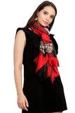 FabSeasons Maroon Cotton Viscose Colorful Printed Soft & Stylish Scarf