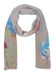 FabSeasons Blue Viscose Colorful Floral Printed Soft & Stylish Scarf freeshipping - FABSEASONS