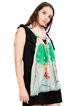 FabSeasons Green Viscose Colorful Floral Printed Soft & Stylish Scarf freeshipping - FABSEASONS