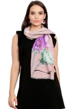 FabSeasons Purple Viscose Colorful Floral Printed Soft & Stylish Scarf