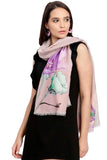 FabSeasons Purple Viscose Colorful Floral Printed Soft & Stylish Scarf