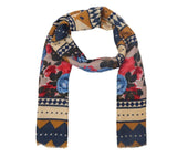 FabSeasons Traditional Blue Viscose Abstract Printed Soft & Stylish Scarf