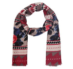FabSeasons Traditional Maroon Viscose Abstract Printed Soft & Stylish Scarf