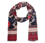 FabSeasons Traditional Maroon Viscose Abstract Printed Soft & Stylish Scarf