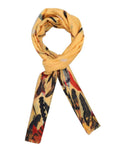 FabSeasons Yellow Abstract feathers Printed Cotton Scarf freeshipping - FABSEASONS
