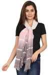FabSeasons Striped super soft Black Pink Cotton Scarf