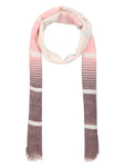 FabSeasons Striped super soft Black Pink Cotton Scarf