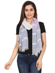 FabSeasons Striped super soft Blue Purple Cotton Scarf