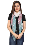 FabSeasons Striped super soft Green Purple Cotton Scarf