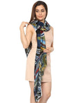 FabSeasons Blue Abstract Traditional Printed Cotton Scarf