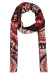 FabSeasons Maroon Abstract Traditional Printed Cotton Scarf