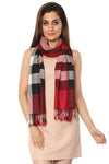 FabSeasons Unisex Red Checkered Scarf