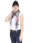 FabSeasons Pink Star Printed Cotton Unisex Scarf