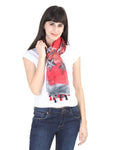 FabSeasons Red Star Printed Cotton Unisex Scarf
