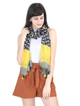 FabSeasons Black Anchor Printed Cotton Scarf for Summer & Winter