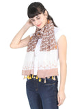 FabSeasons Brown Anchor Printed Cotton Scarf for Summer & Winter