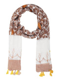 FabSeasons Brown Anchor Printed Cotton Scarf for Summer & Winter