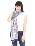 FabSeasons Floral Navy Premium Printed Cotton Long Scarves