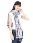 FabSeasons Floral Navy Premium Printed Cotton Long Scarves