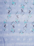 FabSeasons Blue Leaf Printed Cotton Scarf For Women & Girls