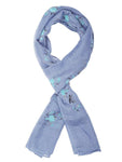 FabSeasons Blue Leaf Printed Cotton Scarf For Women & Girls freeshipping - FABSEASONS