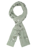 FabSeasons Green Leaf Printed Cotton Scarf For Women & Girls freeshipping - FABSEASONS
