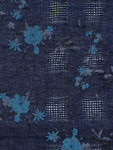 FabSeasons Navy Leaf Printed Cotton Scarf For Women & Girls