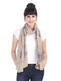 FabSeasons Premium Beign Printed Cotton Scarf for Summer & Winter