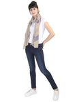 FabSeasons Premium Beign Printed Cotton Scarf for Summer & Winter